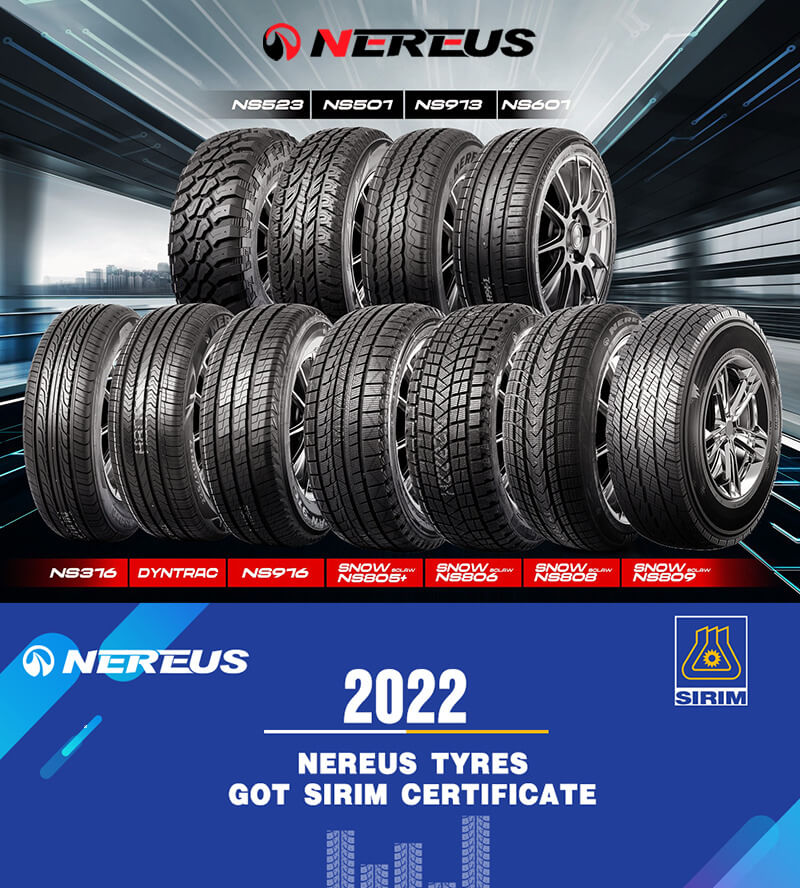 Моделі шин Nereus та сертифікат SIRIM